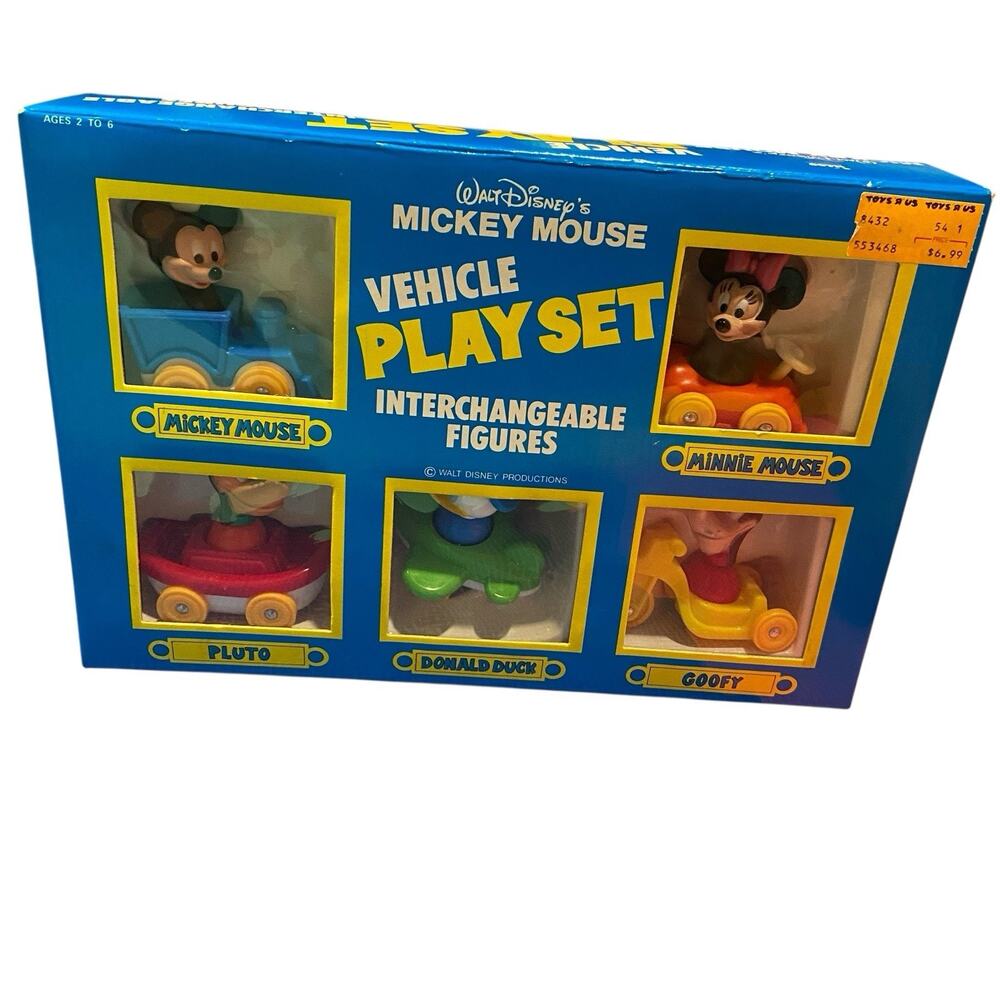Vintage Walt Disney's Mickey Mouse vehicle Play set Interchangeable Figs Illco
